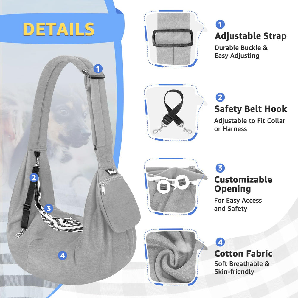 Lukovee Pet Sling adjustable length for a personalized fit