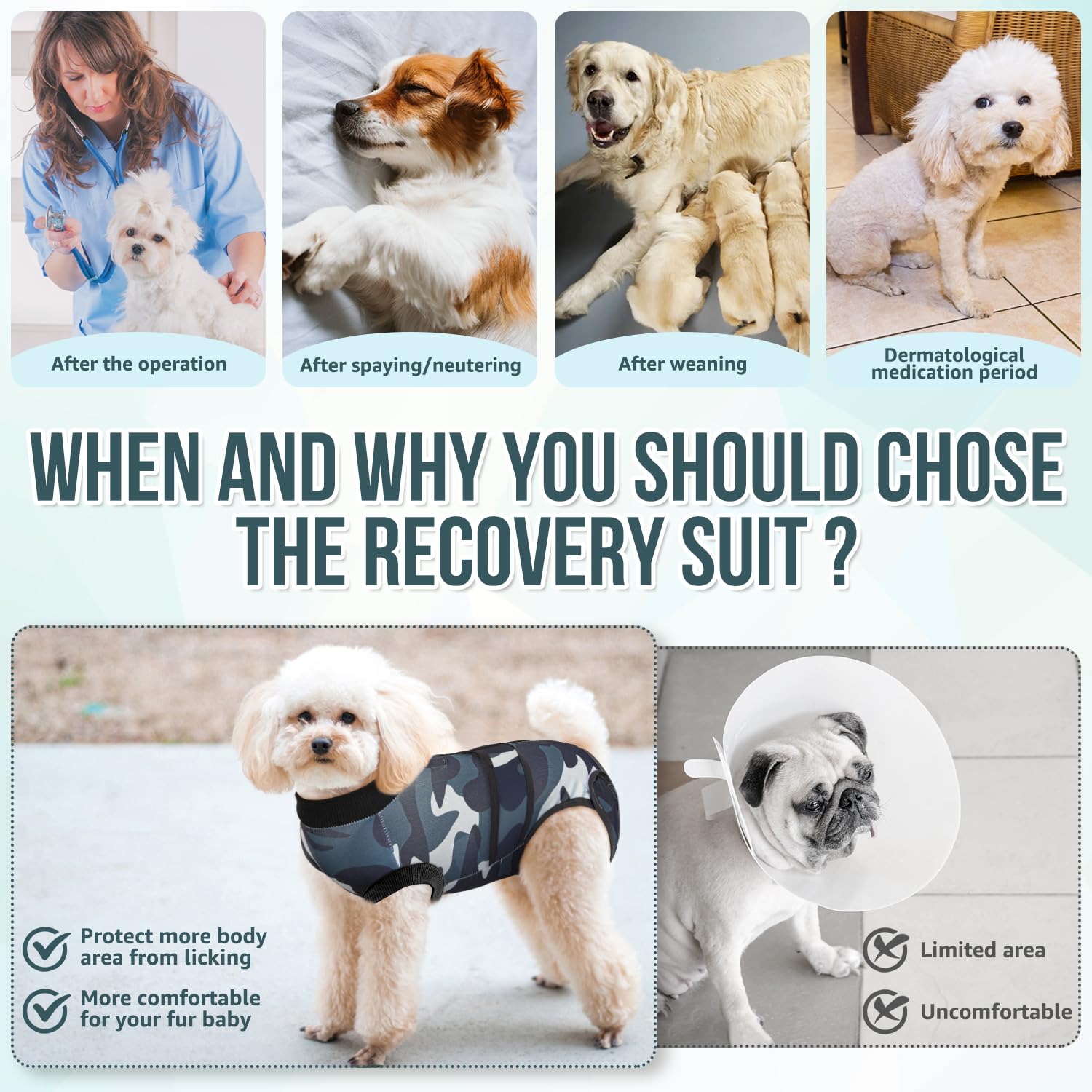 Lukovee Recovery Suit breathable 100% polyester fabric keeps your dog calm.