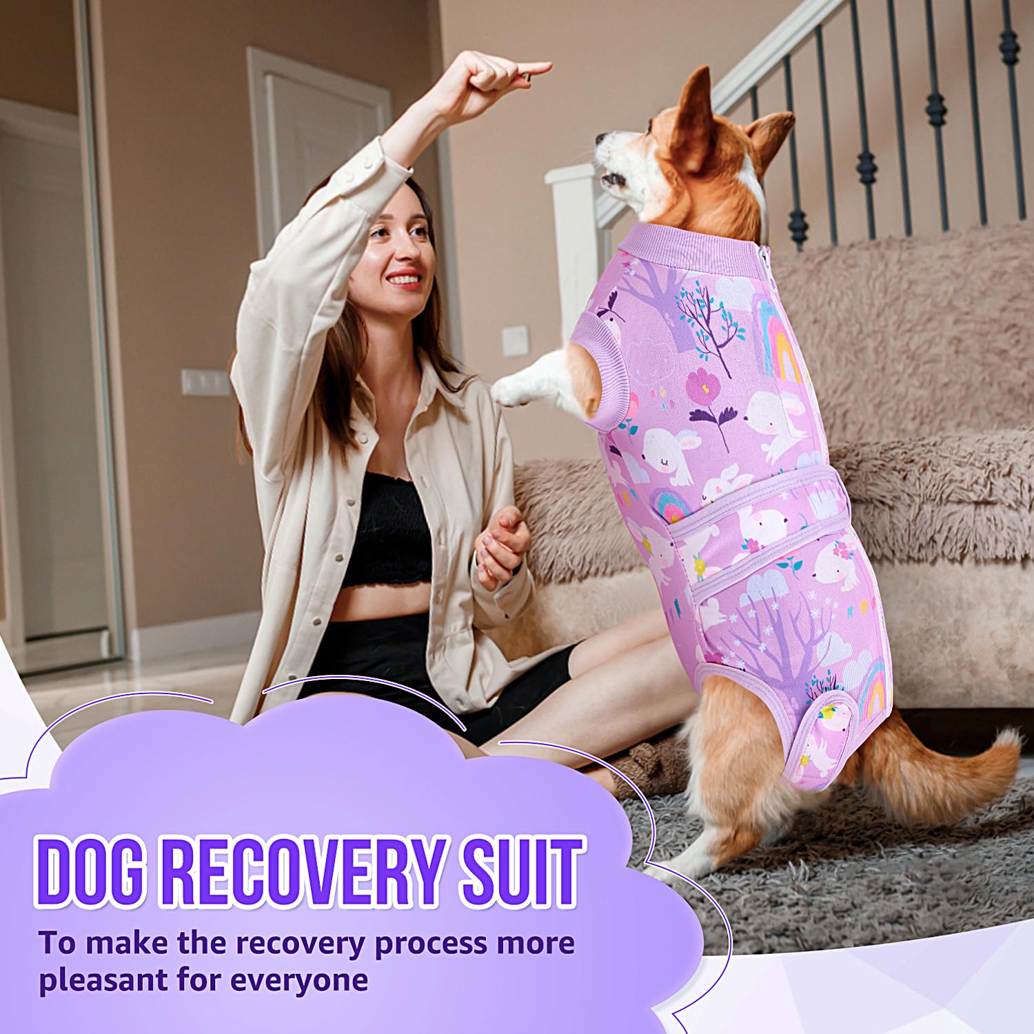 Lukovee Recovery Suit breathable-stretch fabric supports calm, comfortable recovery.
