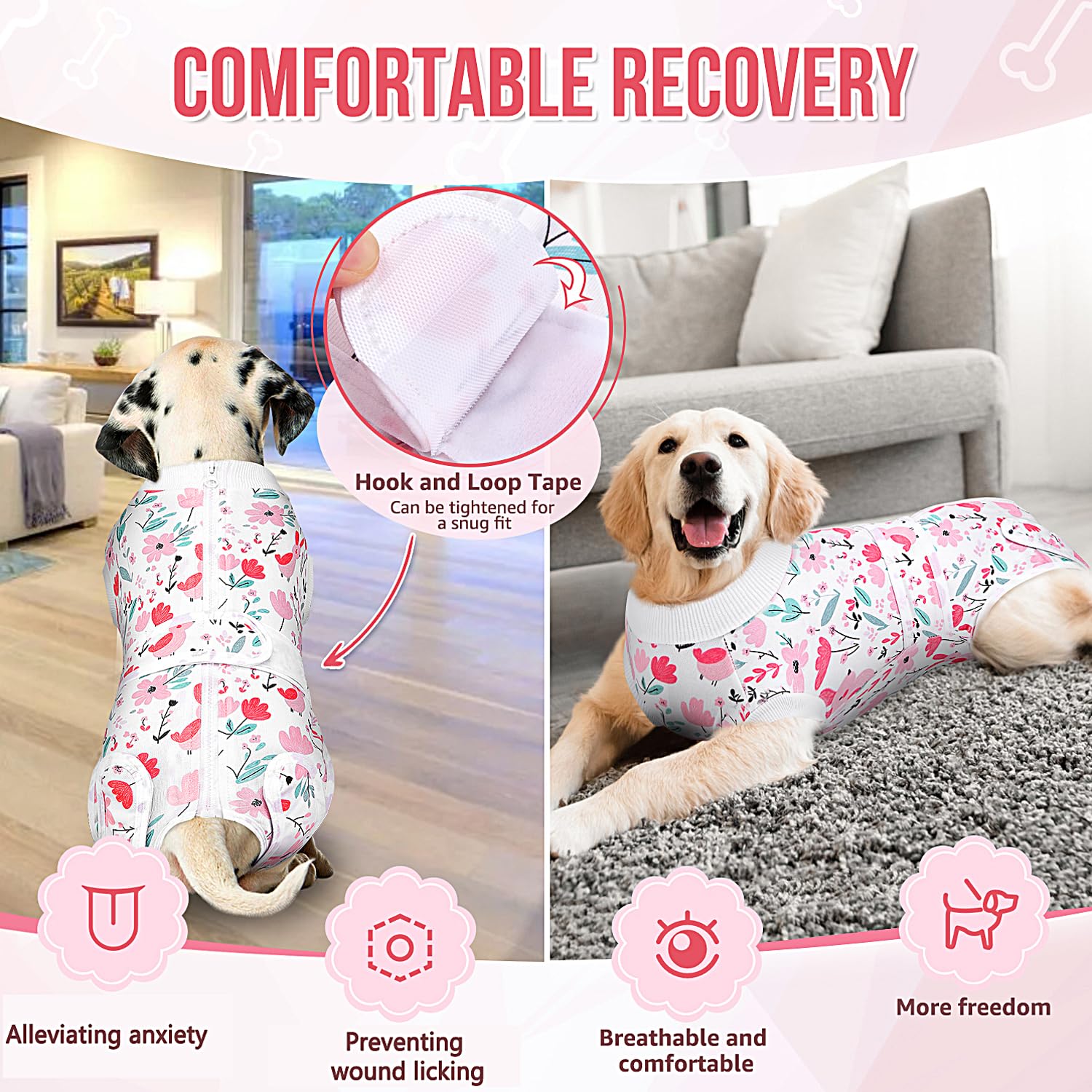 Lukovee Recovery Suit dog licking-prevention supports wound protection during healing.
