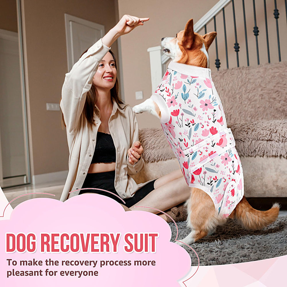 Lukovee Recovery Suit dog soft-polyester offers breathable, cozy recovery wear.