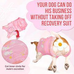 Lukovee Recovery Suit for Dogs features back magic tape for quick access and flexible fit