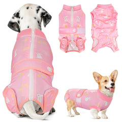 Lukovee Recovery Suit for Dogs, back zipper eases wear during post-surgery care