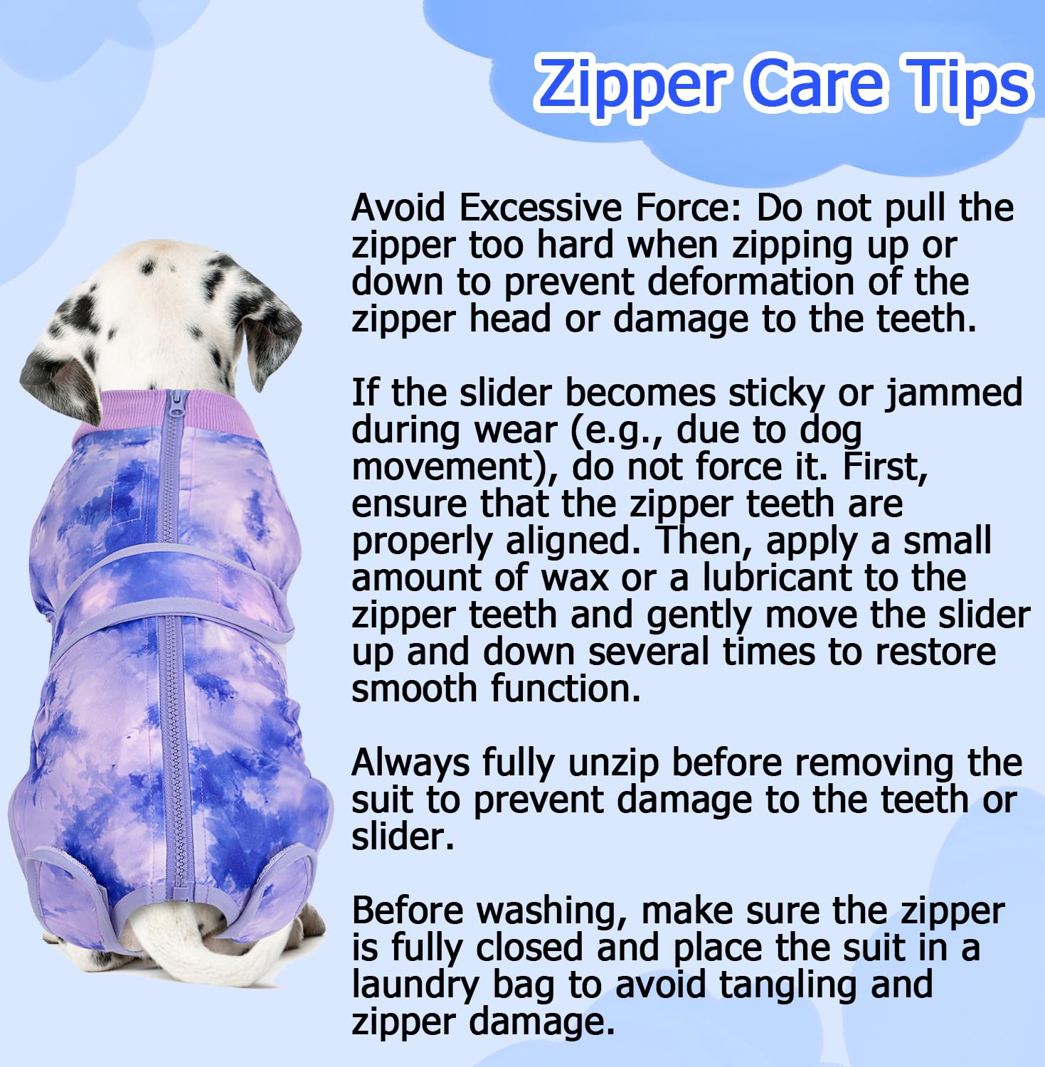 Lukovee Recovery Suit dogs purple tie-dye adds cheerful style.