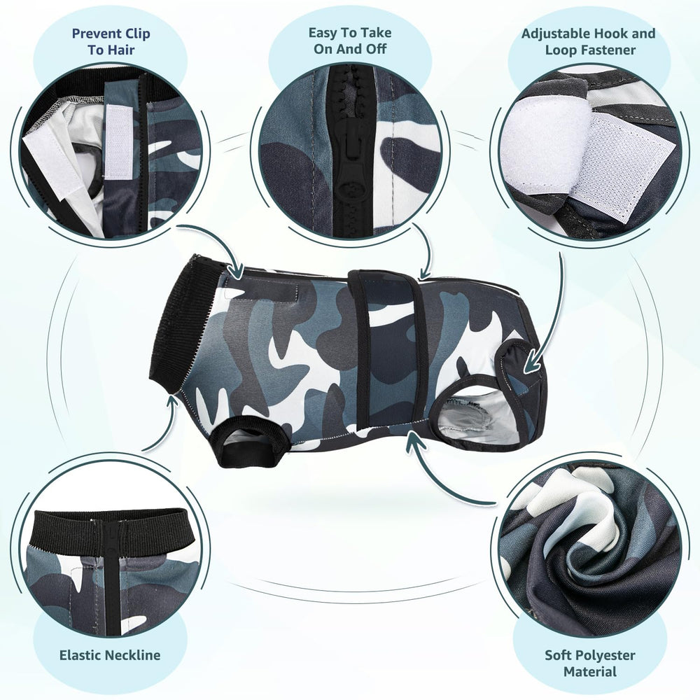 Lukovee Recovery Suit unisex fit supports male and female dogs for versatile use.