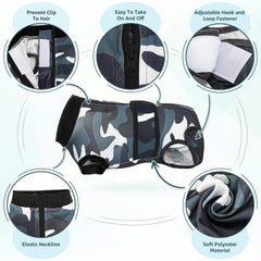 Lukovee Recovery Suit unisex fit supports male and female dogs for versatile use.
