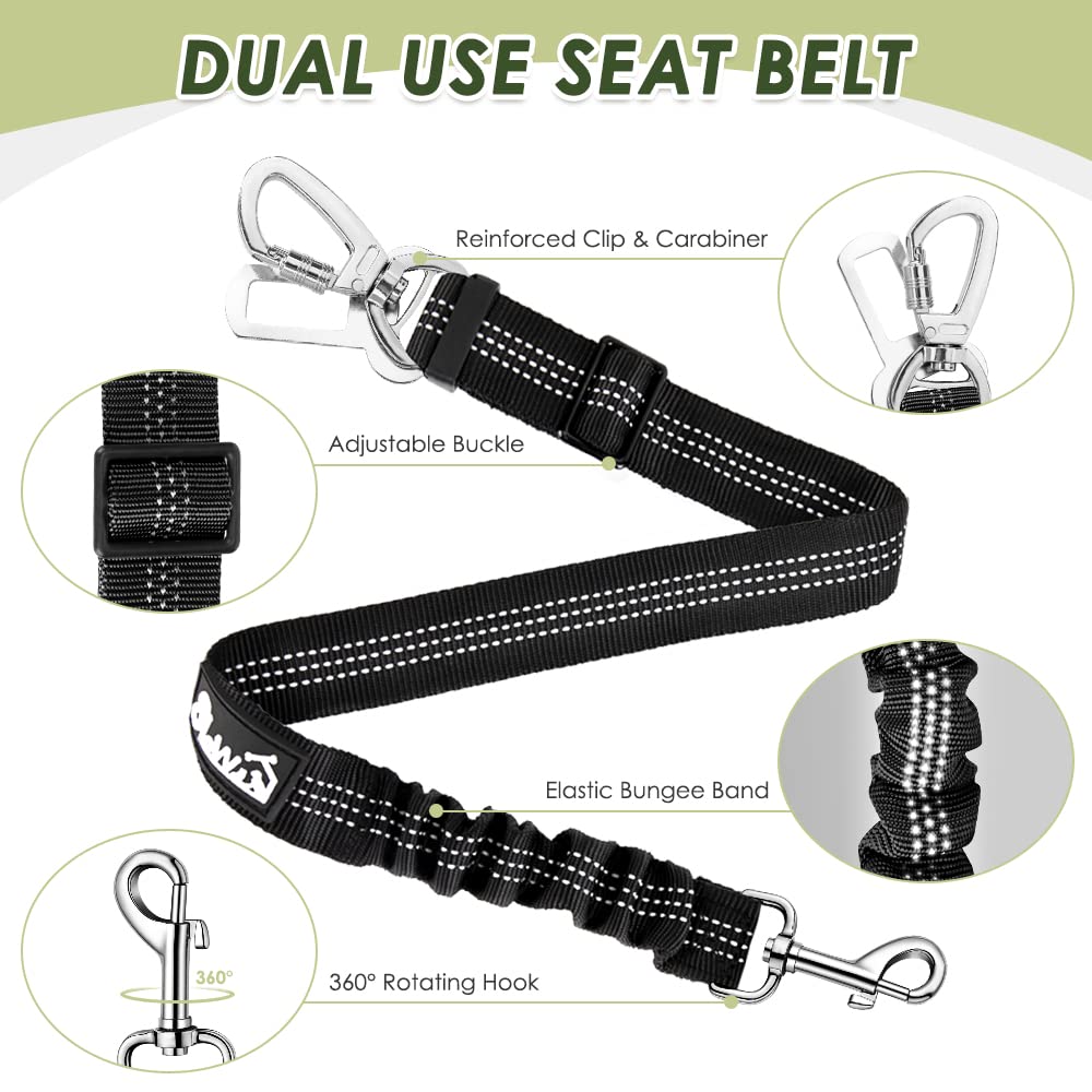 Lukovee travel restraint prevents jumping and distractions in the back seat.
