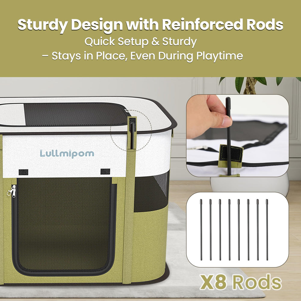 Lullmipom two-section interior layout supports feeding resting and play