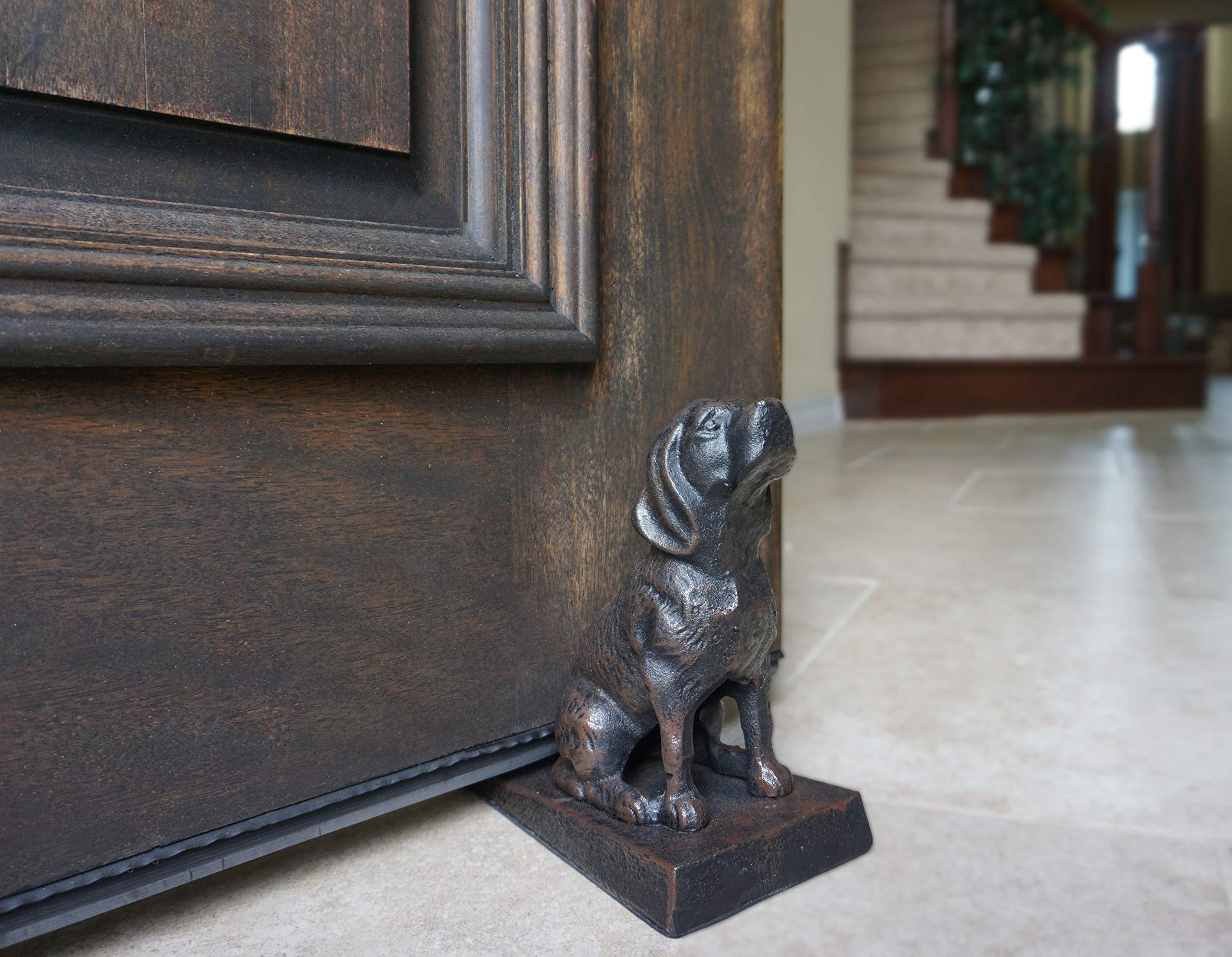 Lulu Decor dog door stopper base with rubber-bottom indicating floor protection.