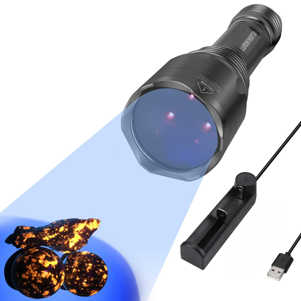 LUMENSHOOTER S3 365nm LEDs illuminate fluorescence for easier area lighting and stain spotting