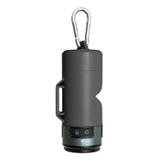 Lumi Pawtners hands-free clip keeping bags accessible during runs.