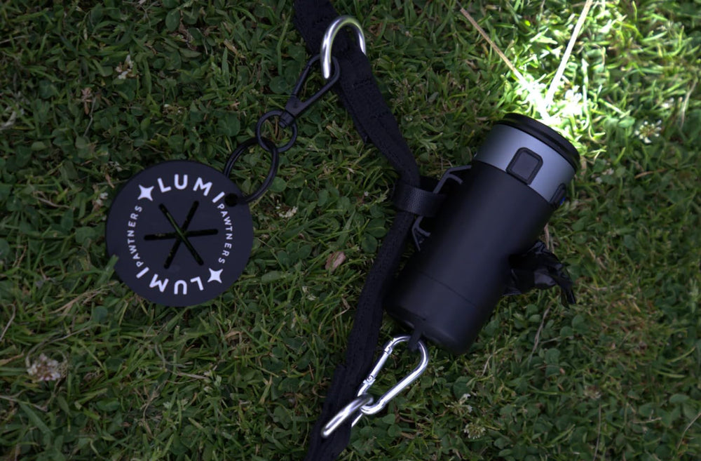 Lumi Pawtners weather-resistant design for camping and night strolls.