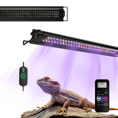 LuminPacific 20W UVB strip light remote controls tailored reptile lighting for precise photoperiods.
