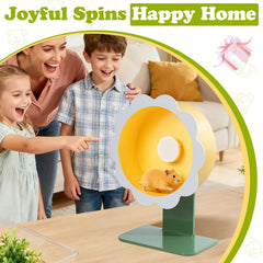 LummiPlay Hamster Wheel pink large assembly close-up highlighting durable PS plastic construction.