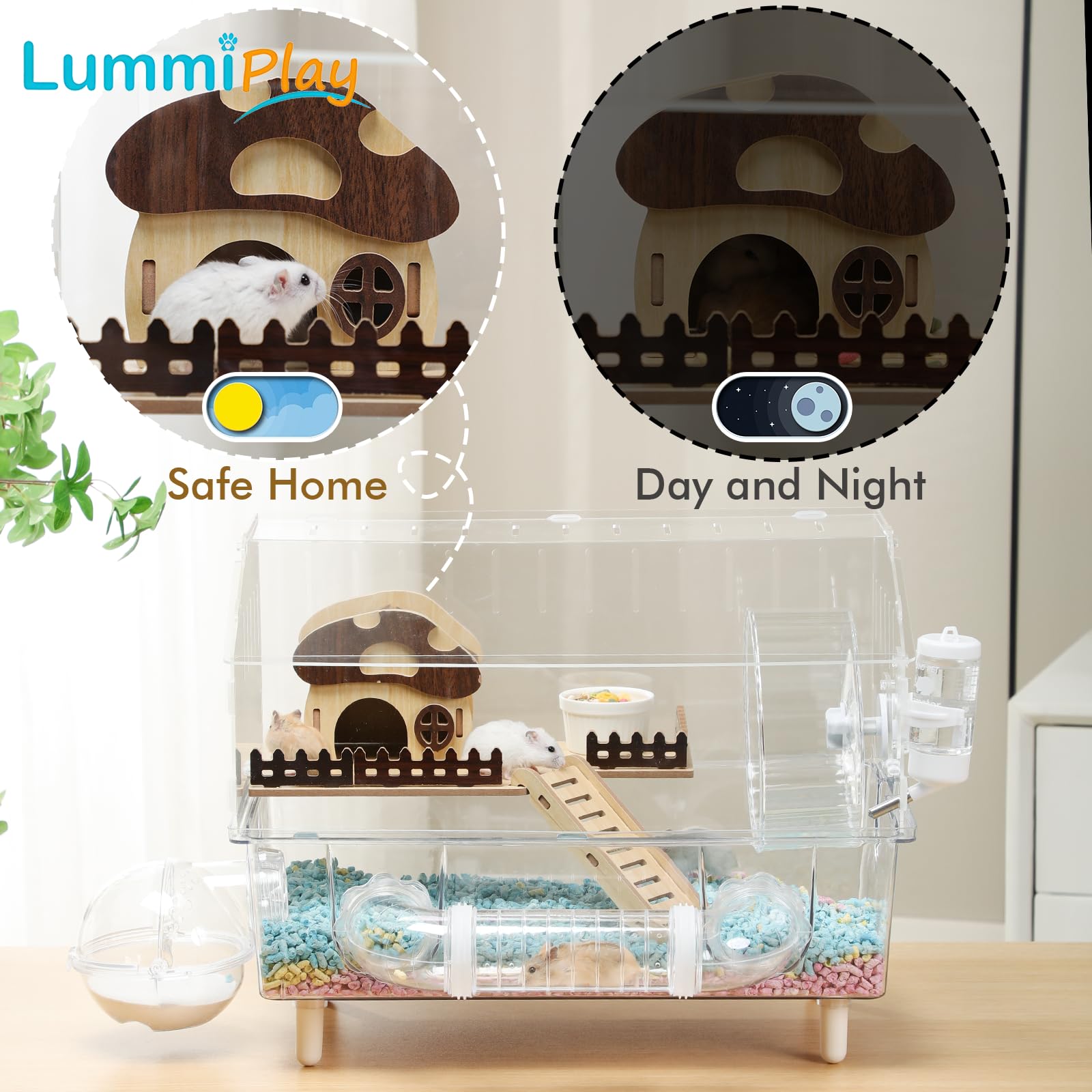 LummiPlay secure acrylic construction provides stable, durable small-pet habitat.
