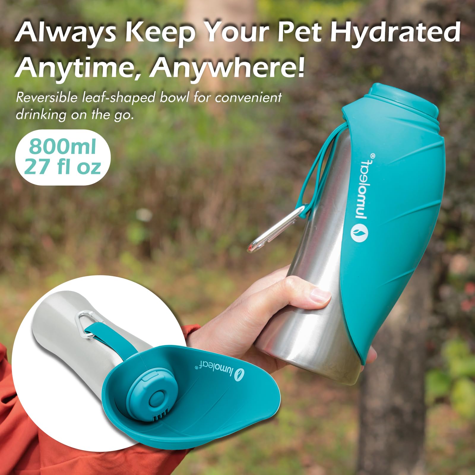 LumoLeaf BPA-free stainless steel and silicone closeup for safety.