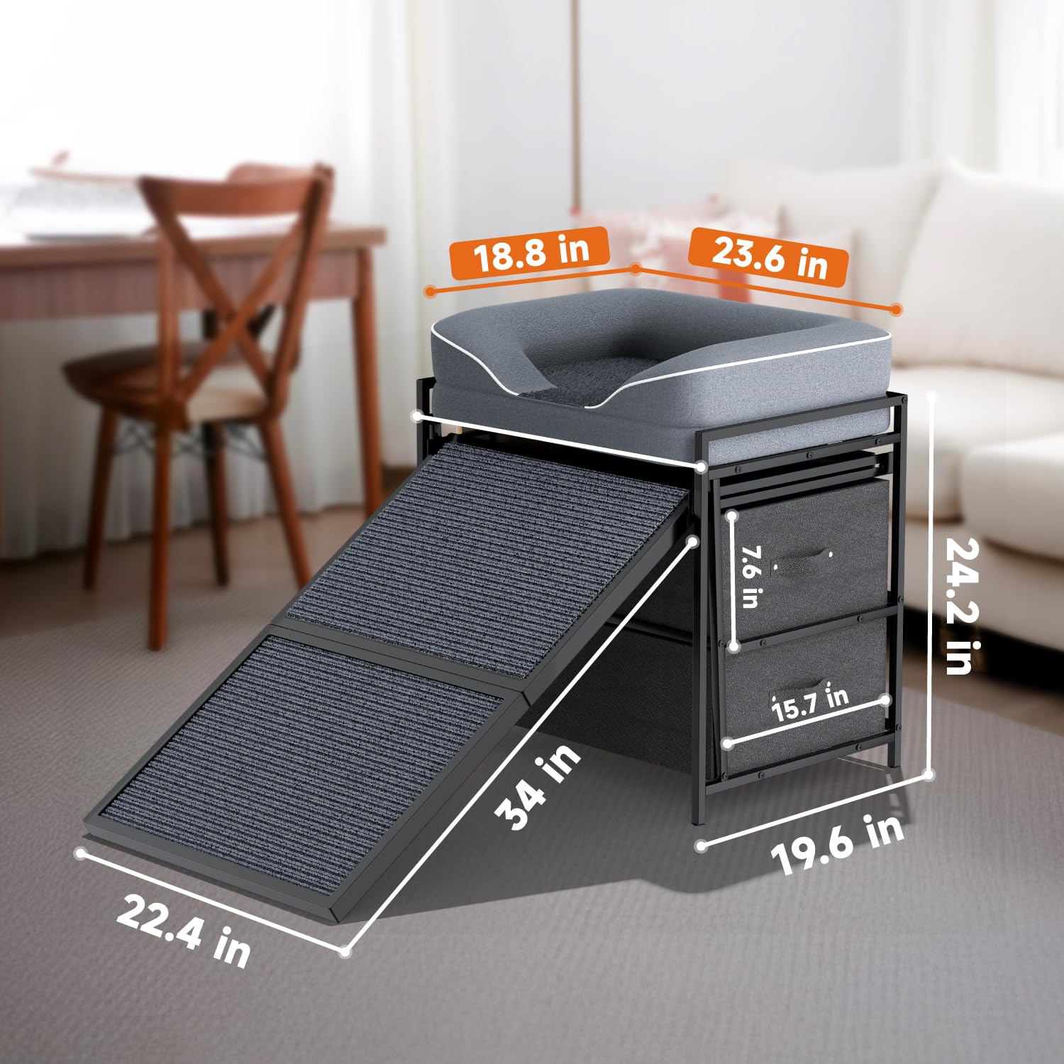 Lunacme dog window seat elevated bed by the window for sunlit naps