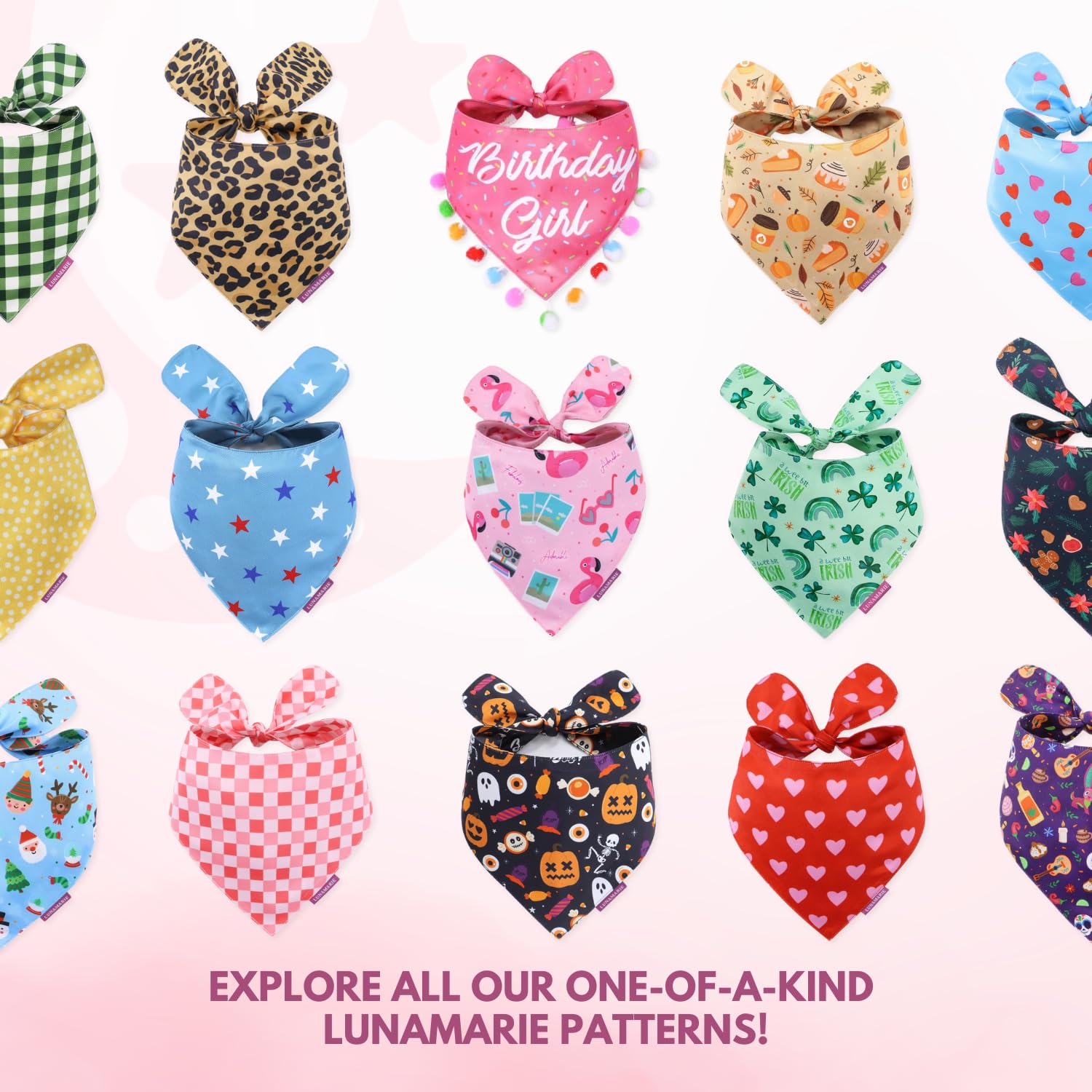 LunaMarie luxury pet birthday bandana cute stylish design for daily flair