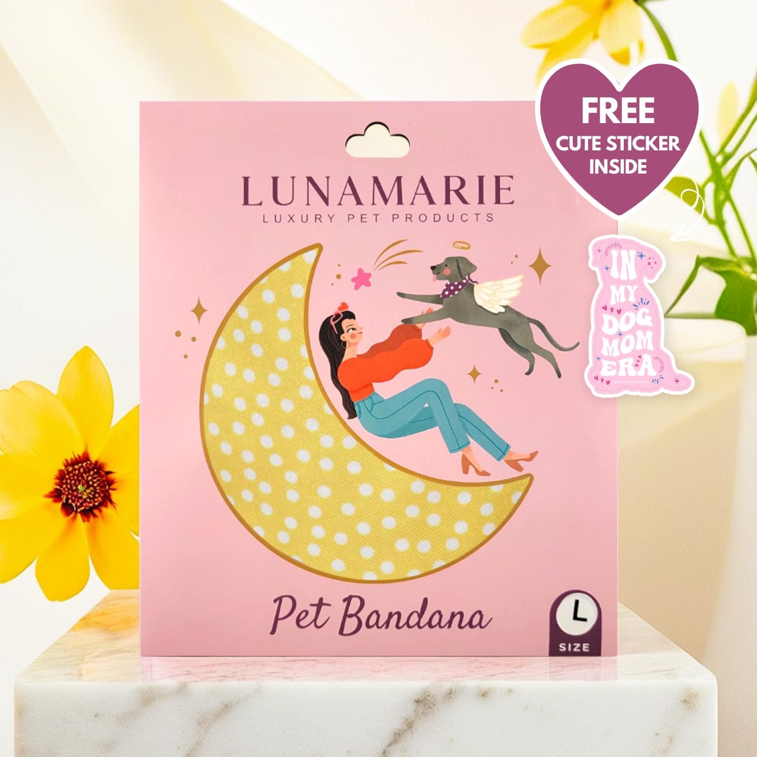 LunaMarie luxury pet birthday bandana dual-layer design for durability during play