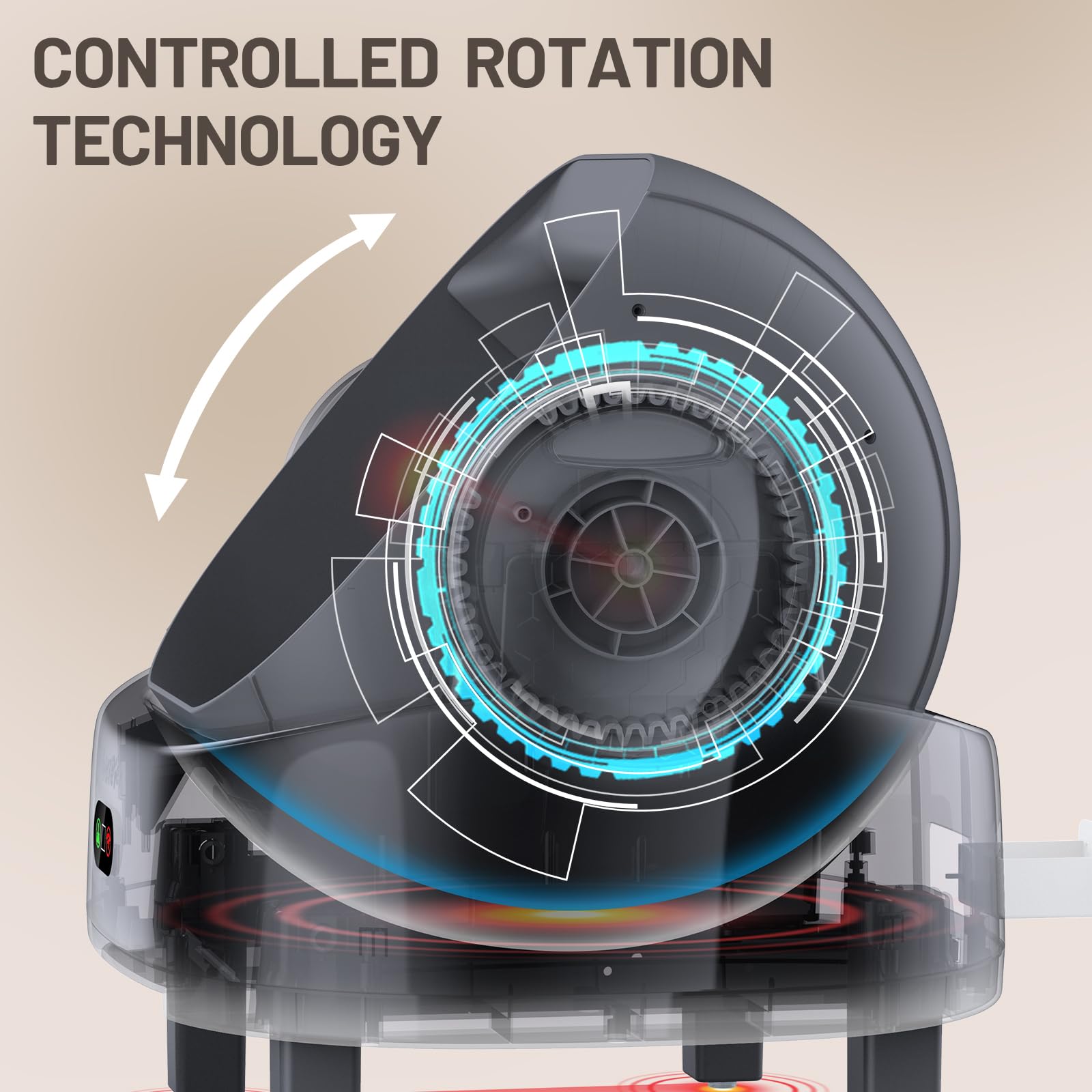 LUODIER self-cleaning litter box app-control close-up showing smartphone monitoring