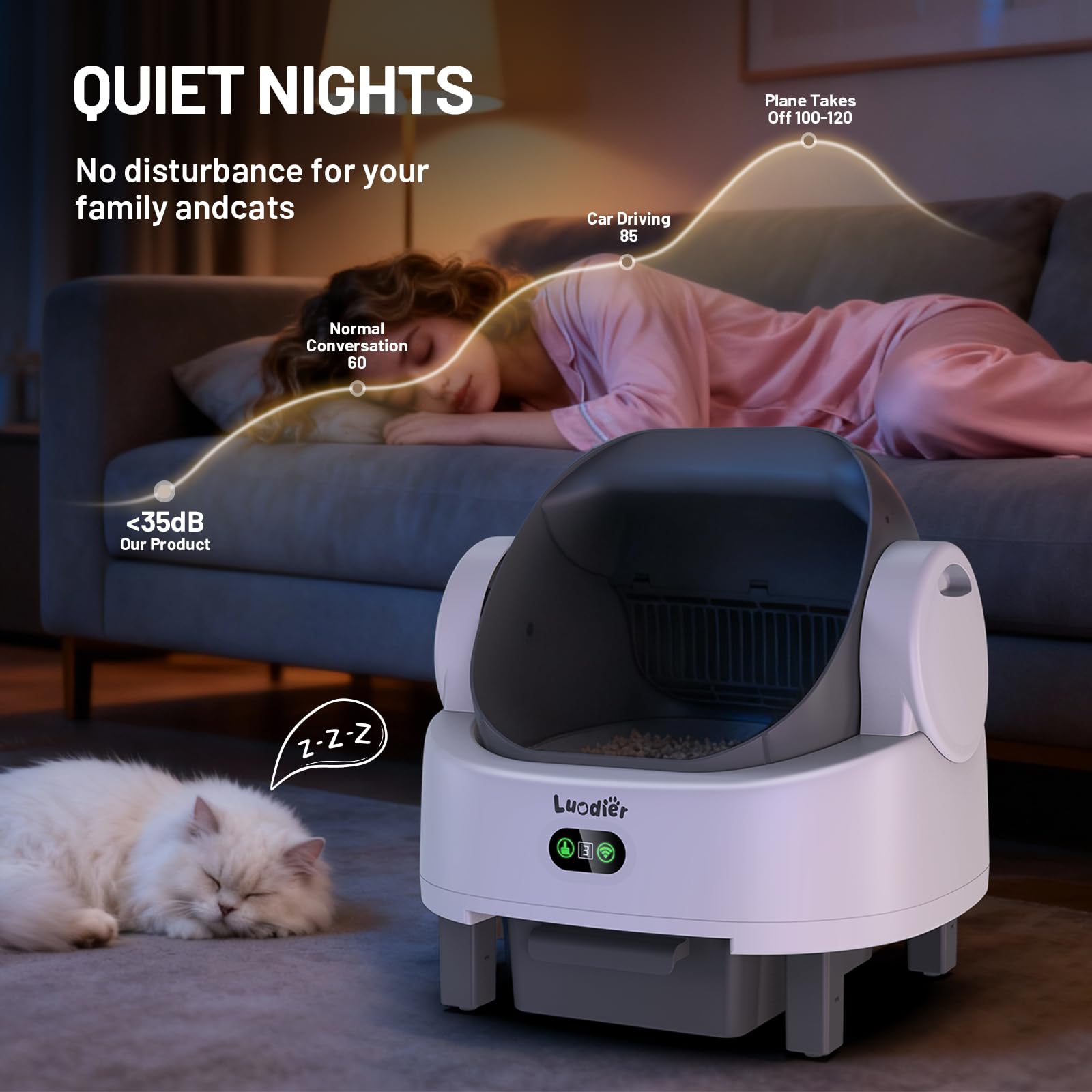 LUODIER compact design fits corner spaces and simplifies setup