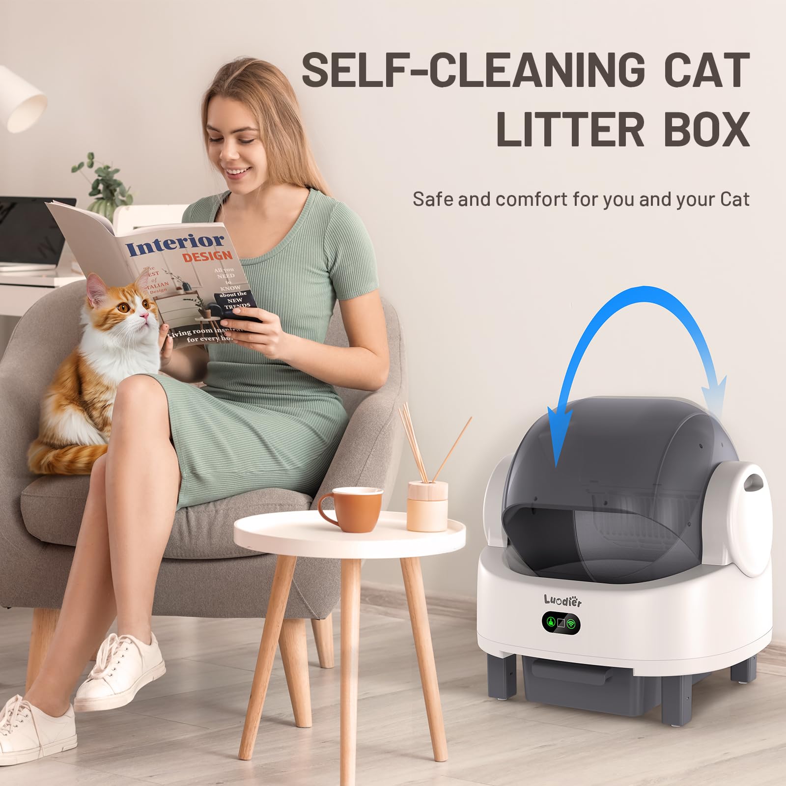 LUODIER supports multiple cats with spacious litter area