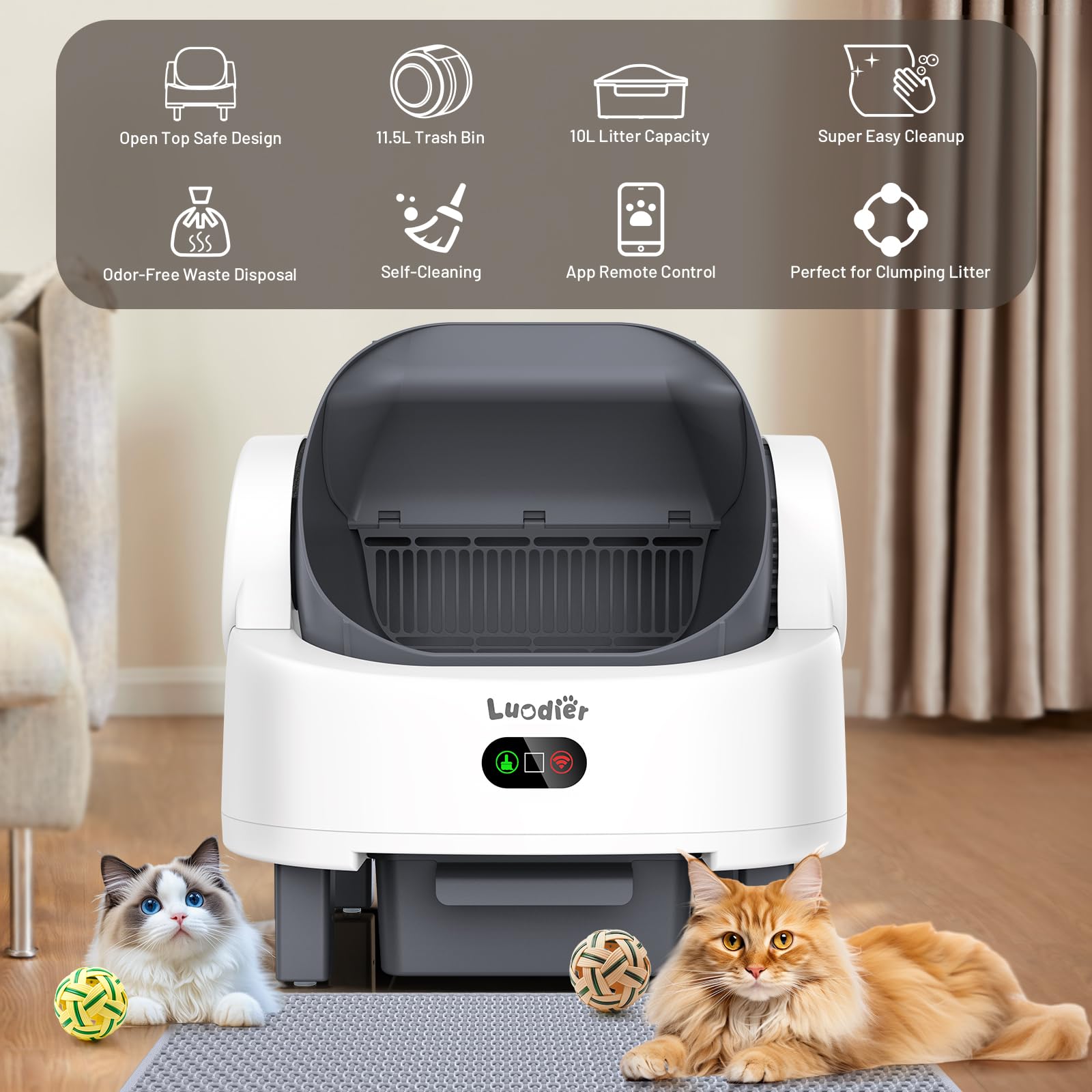 LUODIER includes trash bags for convenient waste disposal