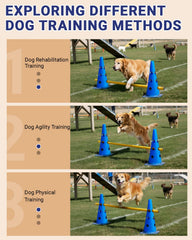 Lupar dog agility training set portable storage highlights easy setup indoors or outdoors.