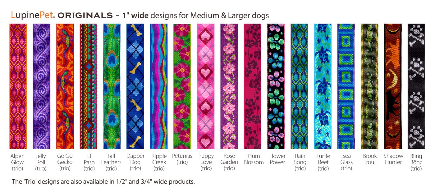 Color vibrante LupinePet Petunias para identificar a tu mascota