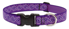 LupinePet Originals 1in Jelly Roll collar closeup highlighting rugged welded D-ring for secure everyday use.