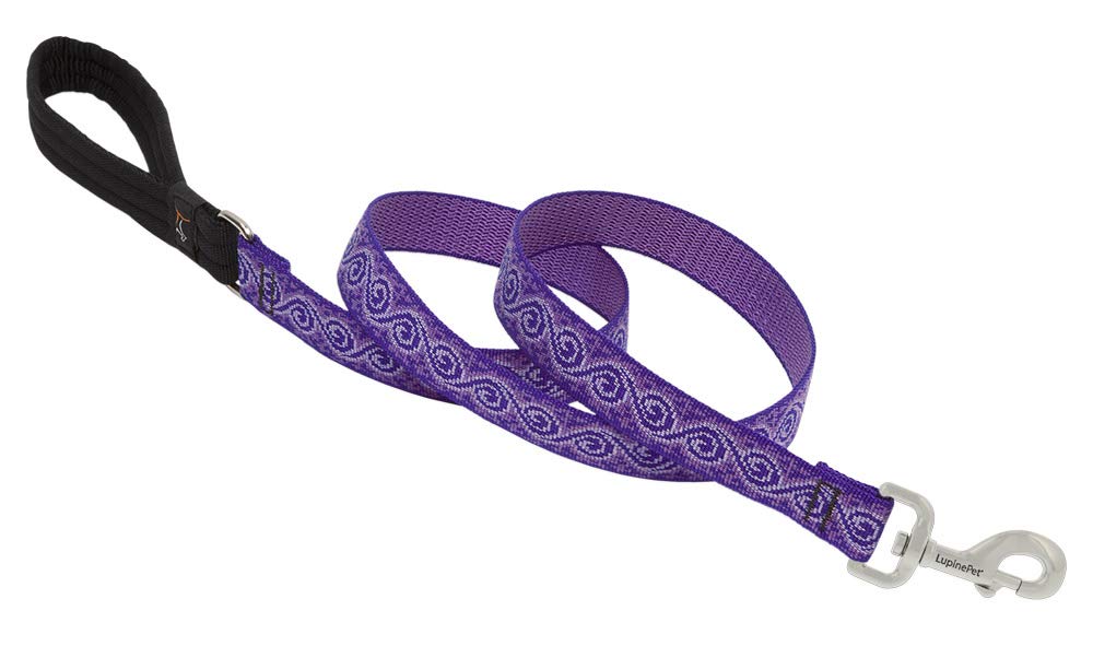 LupinePet Originals 1in jelly roll leash padded handle for comfortable grip on walks.