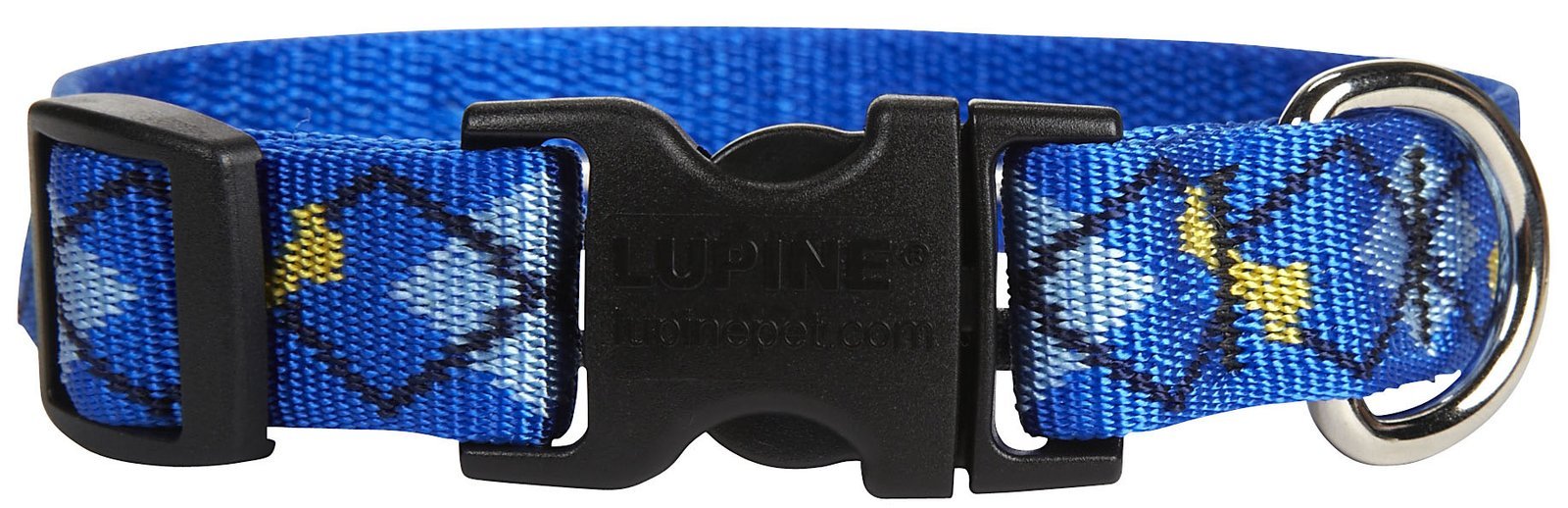 LupinePet Originals Dapper Dog collar, adjustable 9-14 inches, supports secure daily walks.