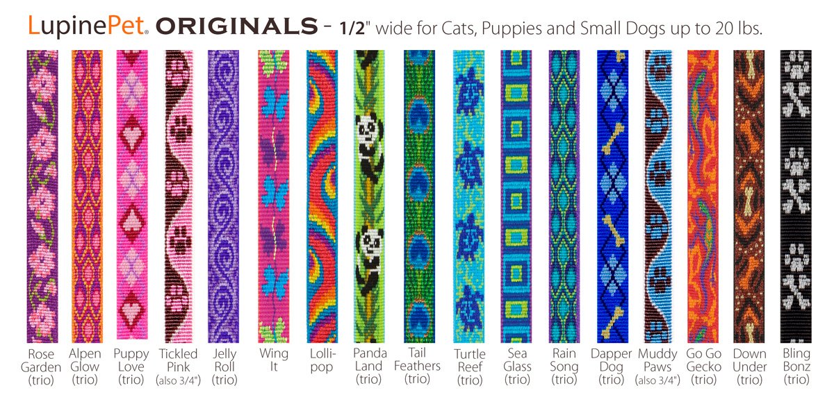 LupinePet Originals Turtle Reef strap-detail image highlights edge-turned stitching protects fur.