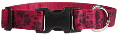 LupinePet Plum Blossom 1in collar side buckle highlighting secure fit for medium to large dogs