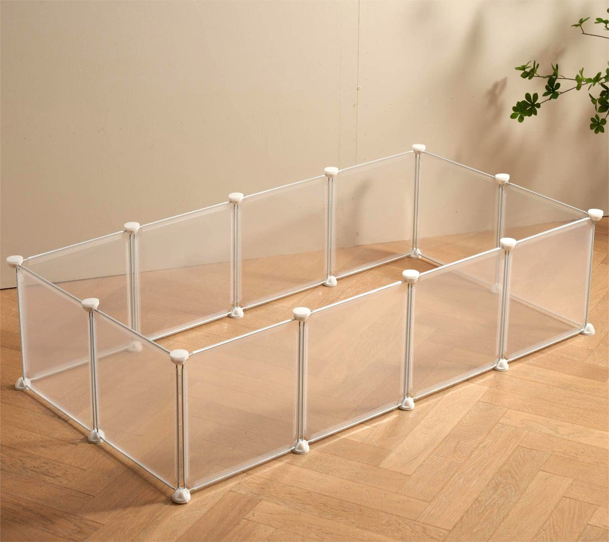 LURIVA transparent playpen assembly view shows easy setup and portability.