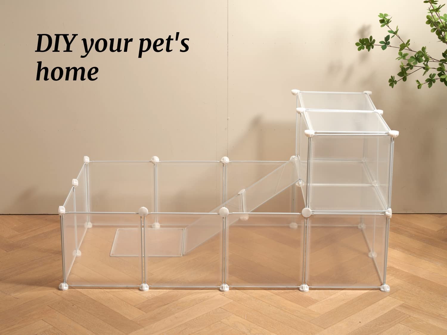 LURIVA transparent playpen clear-view design keeps pets in sight during play.