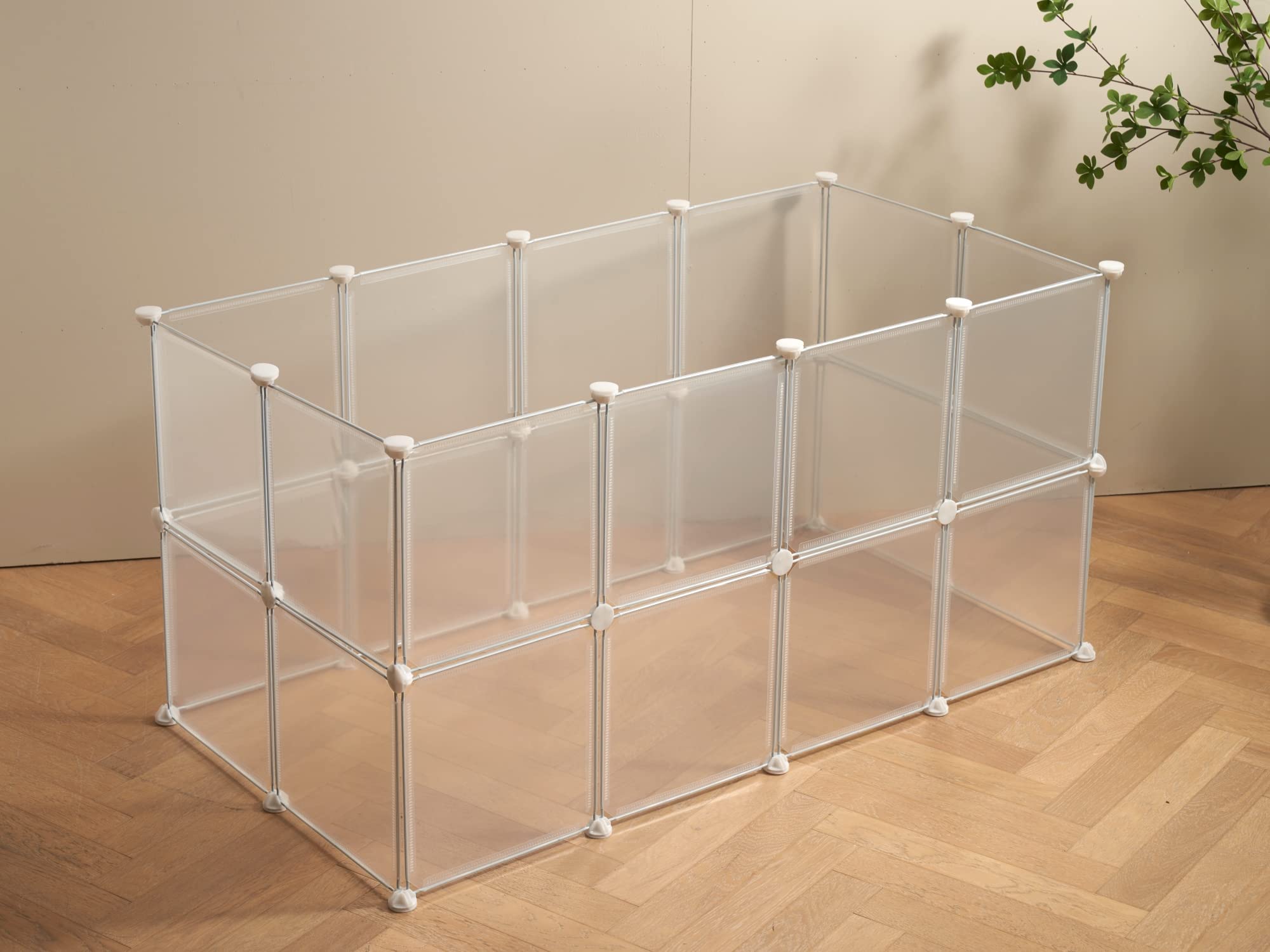 LURIVA transparent playpen indoor setup showing safe, visible pet playtime.