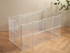 LURIVA transparent playpen indoor setup showing safe, visible pet playtime.