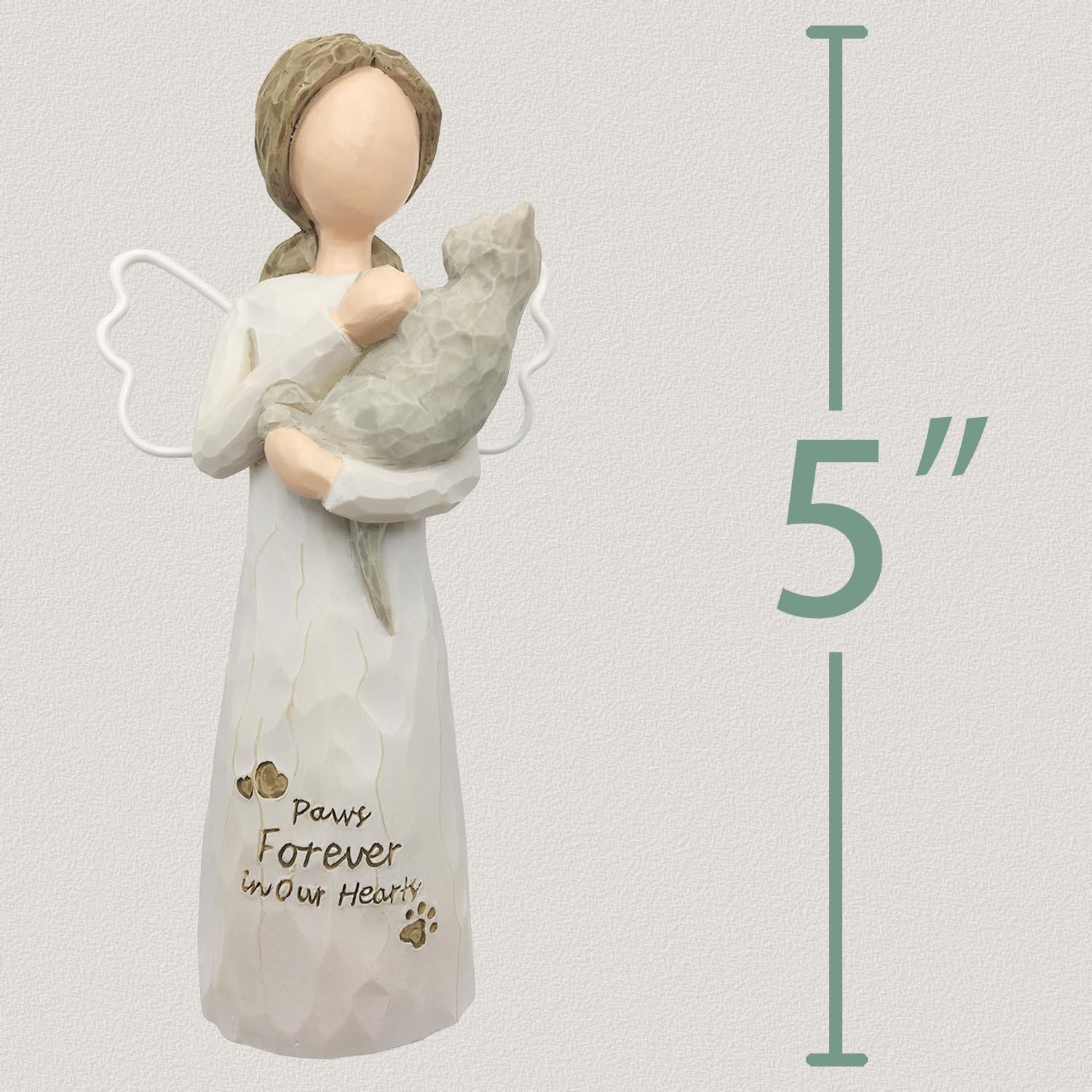 LUROLURORY 5-inch cat angel statue designed for display and memory.