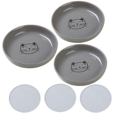 Lusifaco shallow cat bowls wide 5.9 inches for whisker-friendly feeding