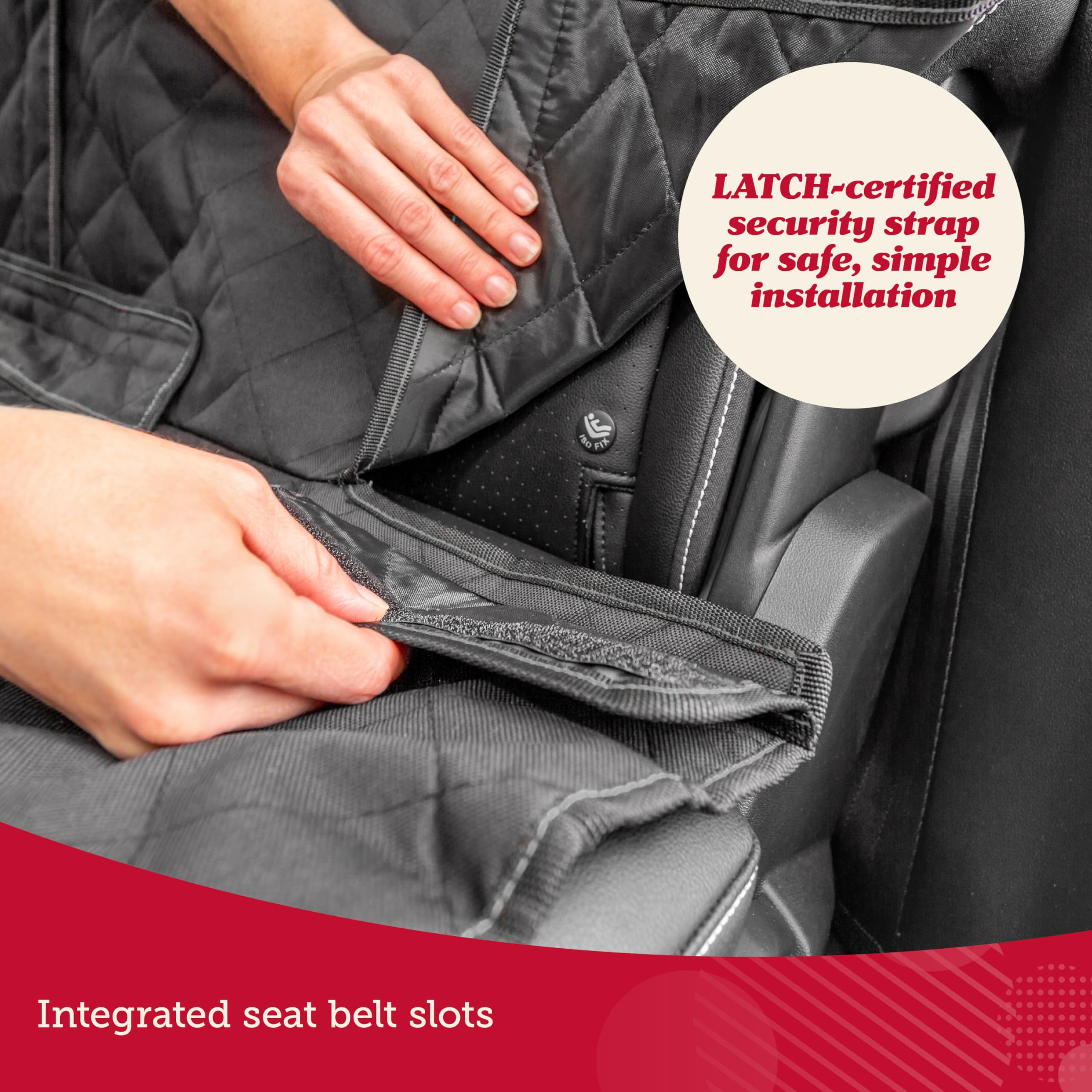 Lusso Gear water-resistant back seat cover guards against spills.