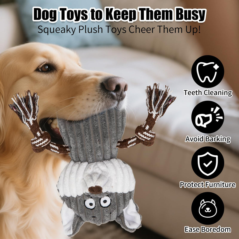 Luudoogs five pack large dog squeaky toys Black Bear fosters tugging and companionship