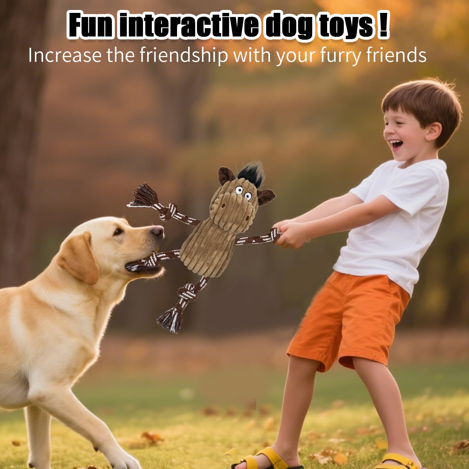 Luudoogs five pack large dog squeaky toys Donkey encourages chewing and interactive bonding