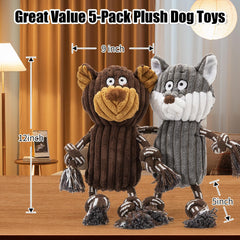Luudoogs five pack large dog squeaky toys Fox promotes mental stimulation during play
