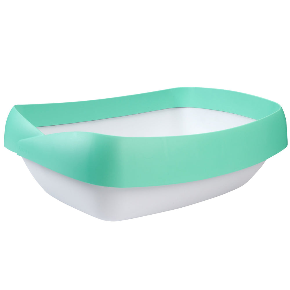 Luuup litter box spill guard shows high sides for contained litter and splashes.