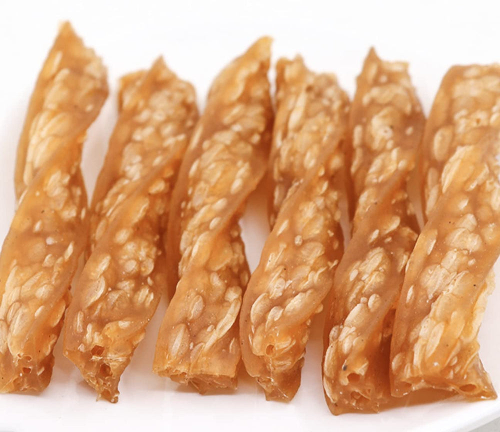 LuvChew rawhide-free dog treat closeup showcasing safer alternative to rawhide