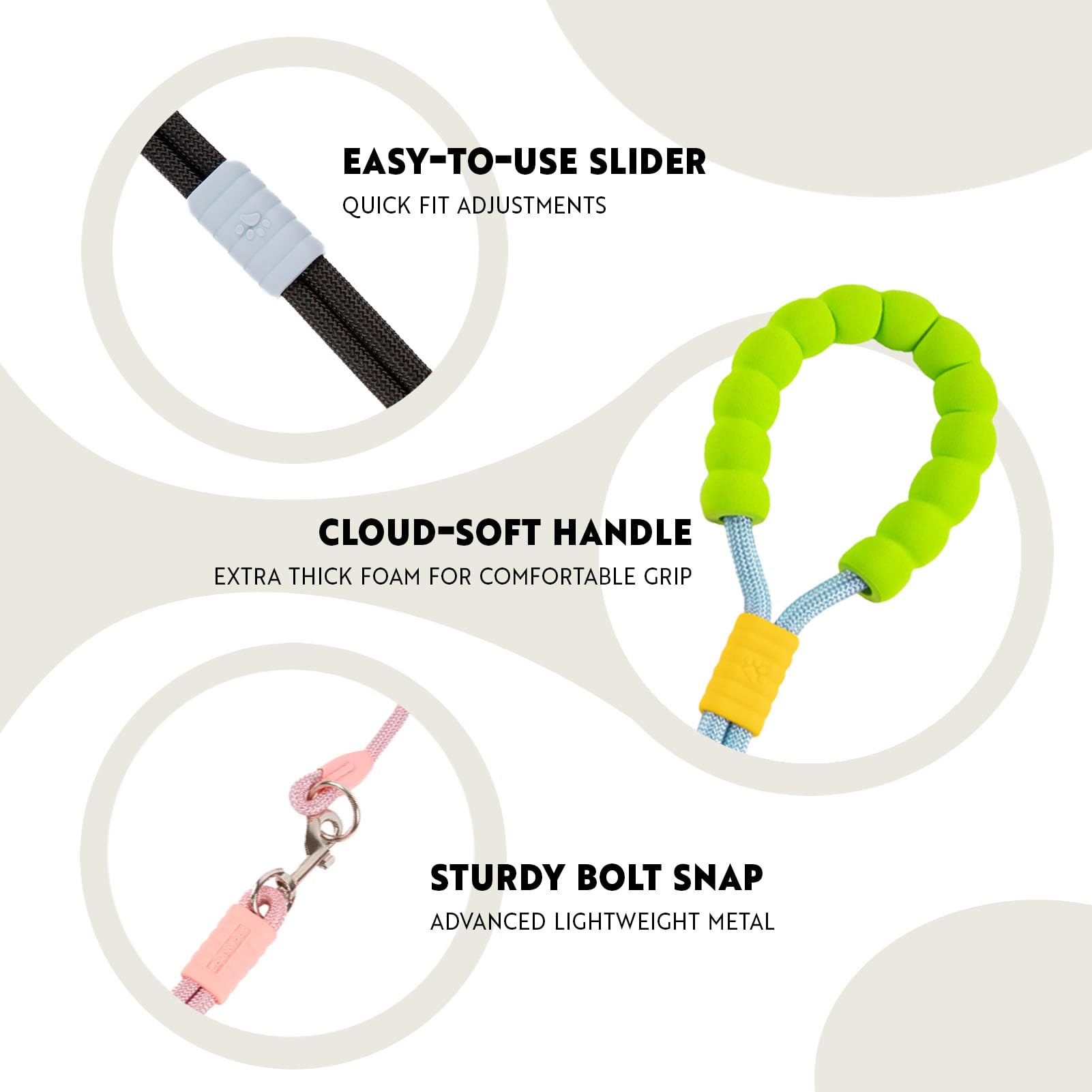 Luvfunaire hands-free leash bold colors showcase stylish daily use.