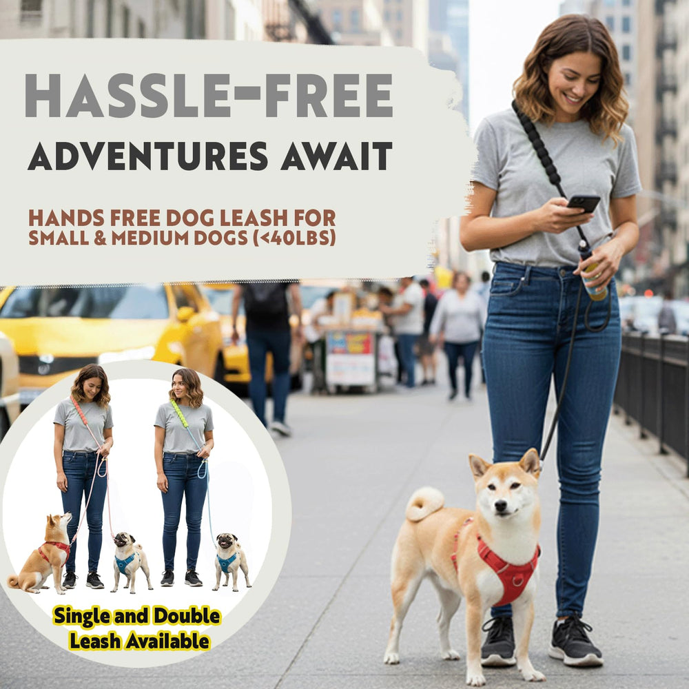 Luvfunaire hands-free leash padded handle showcases ergonomic grip for comfortable long walks.