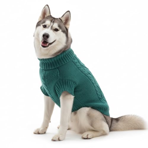 LUVMOJO Knit Dog Sweater adjustable turtleneck for versatile wind protection
