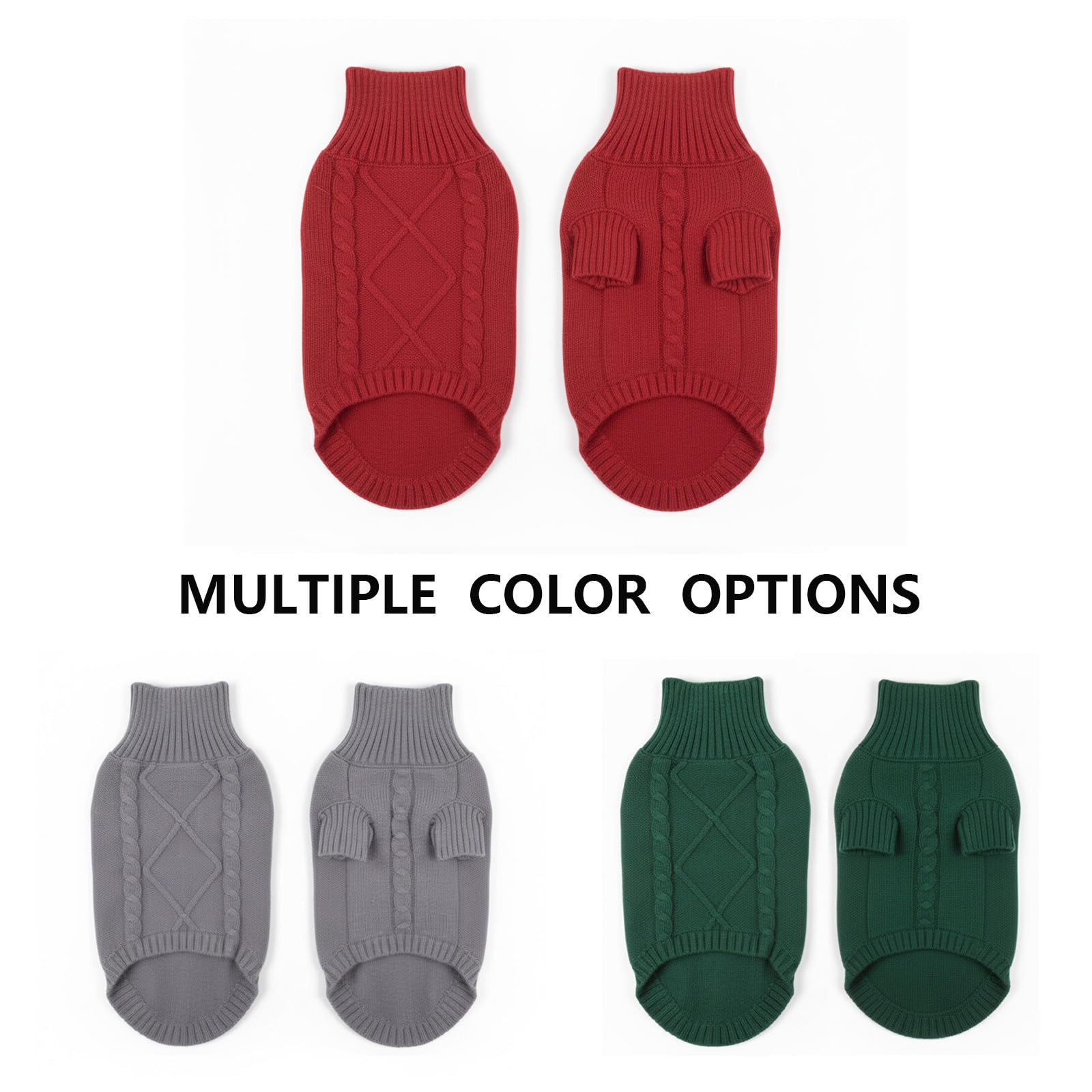 LUVMOJO Knit Dog Sweater stretchy polyester blend eases dressing
